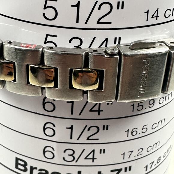 Fossil Blue Watch Womens 25mm Two-Tone MOP Dial Crystal Bezel Date New Battery - Picture 9 of 9